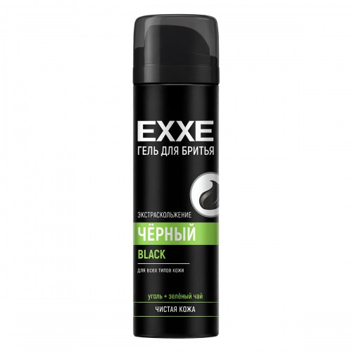 EXXE Гель для бритья ЧЁРНЫЙ BLACK для всех типов кожи, 200 мл